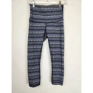 Lululemon Wunder Under Mid Rise Textured Leggings Size 6 Blue